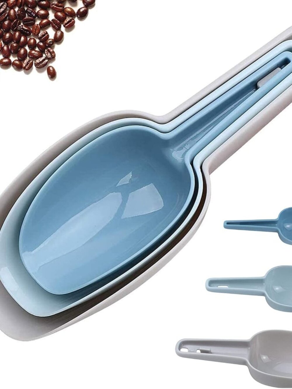 3 in 1Ice Scoop Set, Multi Purpose Plastic Kitchen Scoops Canisters, Ice Scooper
